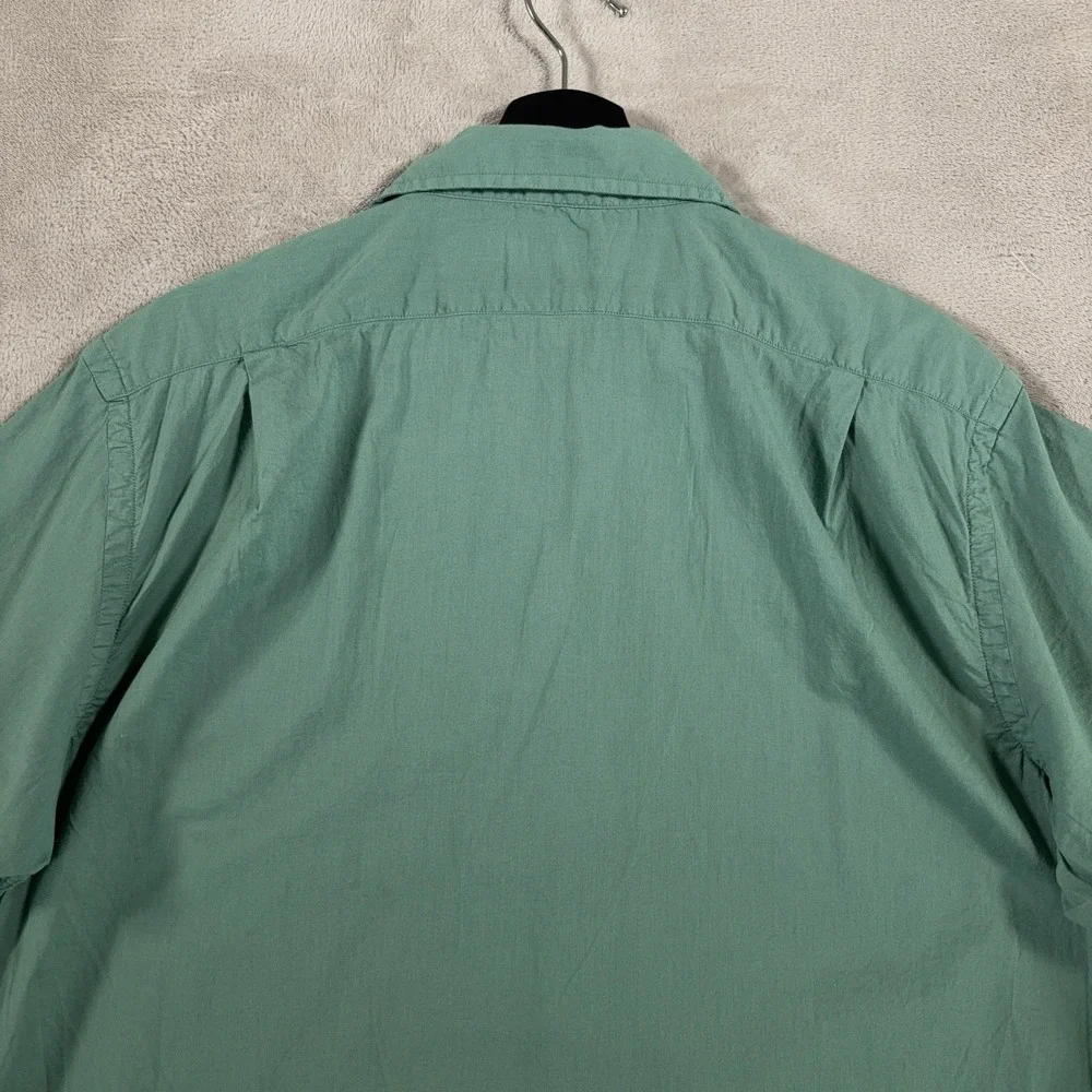 Polo Ralph Lauren Camp Shirt Mens Large Green Button Down Short Sleeve Cotton